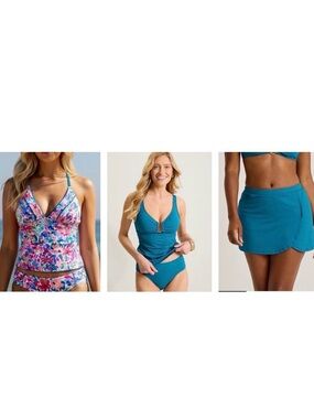 NWT - 3 Suits in 1!  Reversible Tommy
Bahama Tankini & Matching 2 Piece Set MED